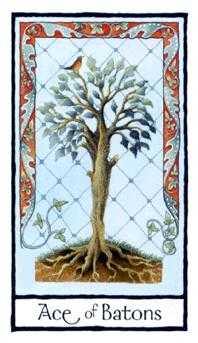 Ace of Batons Tarot card in Old English Tarot deck