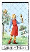 Knave of Batons Tarot card in Old English deck