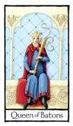 Queen of Batons Tarot card in Old English deck
