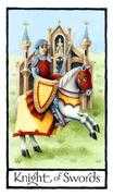 Knight of Swords Tarot card in Old English deck