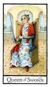 Queen of Swords Tarot card in Old English deck