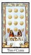 Ten of Coins Tarot card in Old English deck