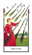 Eight of Rods Tarot card in Old Path Tarot deck