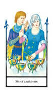 Six of Cauldrons Tarot card in Old Path Tarot deck