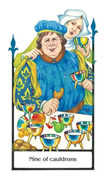Nine of Cauldrons Tarot card in Old Path Tarot deck