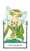 Nine of Pentacles Tarot card in Old Path Tarot deck
