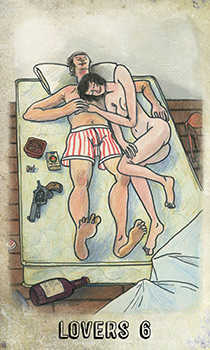 The Lovers Tarot card in Omegaland Tarot deck
