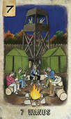 Seven of Wands Tarot card in Omegaland Tarot deck