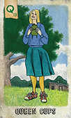 Queen of Cups Tarot card in Omegaland deck