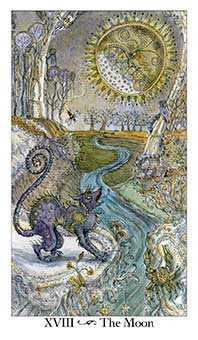 The Moon Tarot card in Paulina Tarot deck