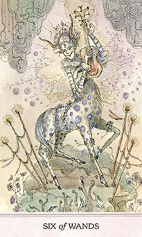 Six of Wands Tarot card in Phantasma Tarot deck