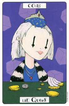 Queen of Coins Tarot card in Phantasmagoric Tarot deck