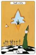 Nine of Swords Tarot card in Phantasmagoric deck
