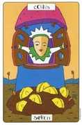 Seven of Coins Tarot card in Phantasmagoric Tarot deck