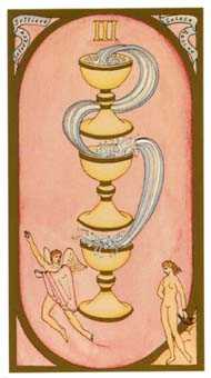 Three of Cups Tarot card in Renaissance Tarot deck