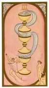 Three of Cups Tarot card in Renaissance deck