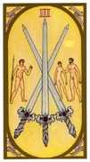 Three of Swords Tarot card in Renaissance deck