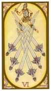 Six of Swords Tarot card in Renaissance deck