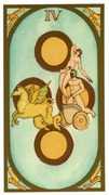Four of Coins Tarot card in Renaissance deck
