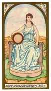 Queen of Coins Tarot card in Renaissance deck
