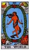 The World Tarot card in Rider Waite deck