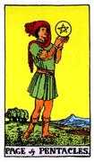 Page of Coins Tarot card in Rider Waite deck