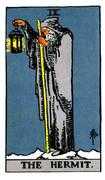 The Hermit Tarot card in Rider Waite deck
