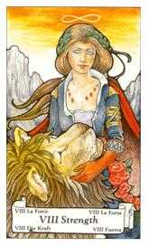 Strength Tarot card in Hanson Roberts Tarot deck