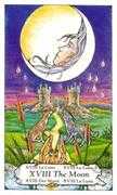 The Moon Tarot card in Hanson Roberts deck
