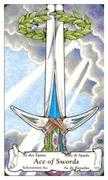 Ace of Swords Tarot card in Hanson Roberts deck
