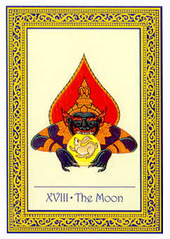 The Moon Tarot card in Royal Thai Tarot deck