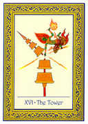 The Tower Tarot card in Royal Thai deck
