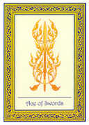 Ace of Swords Tarot card in Royal Thai Tarot deck