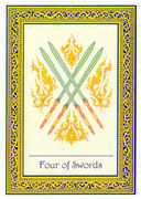 Four of Swords Tarot card in Royal Thai deck