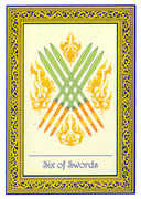 Six of Swords Tarot card in Royal Thai deck