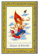 Queen of Swords Tarot card in Royal Thai deck