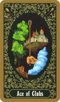 Ace of Clubs Tarot card in Russian Tarot deck