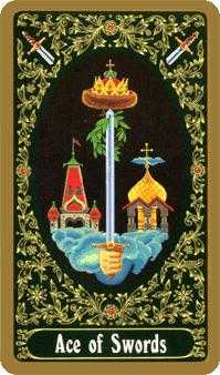 Ace of Swords Tarot card in Russian Tarot deck