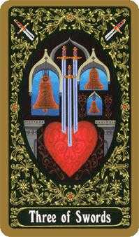 Three of Swords Tarot card in Russian Tarot deck