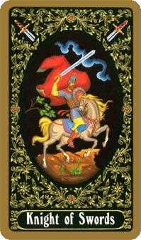 Knight of Swords Tarot card in Russian Tarot deck