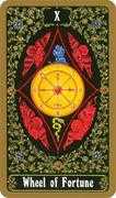 Wheel of Fortune Tarot card in Russian deck
