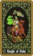 Knight of Clubs Tarot card in Russian Tarot deck