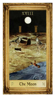 The Moon Tarot card in Sacred Art Tarot deck