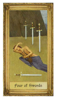 Four of Swords Tarot card in Sacred Art Tarot deck