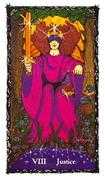 Justice Tarot card in Sacred Rose deck