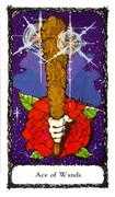 Ace of Wands Tarot card in Sacred Rose deck