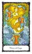 Three of Cups Tarot card in Sacred Rose deck