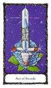 Ace of Swords Tarot card in Sacred Rose deck