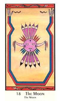 The Moon Tarot card in Santa Fe Tarot deck