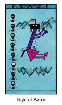 Eight of Water Tarot card in Santa Fe Tarot deck